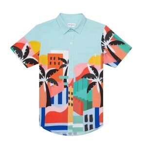 Men's Mavrans Havana Weekend Short Sleeve Button Down Shirt Sz XXL NWT